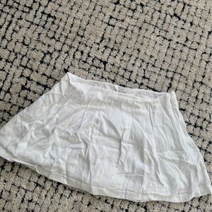 White knit side zip skort
